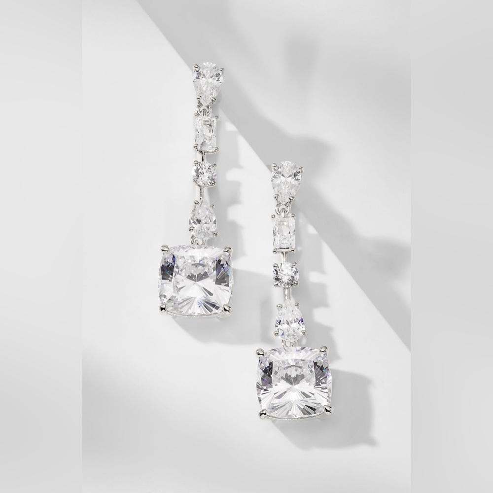 Nadri ROCKSTARS CZ CUSHION DROP EARRINGS